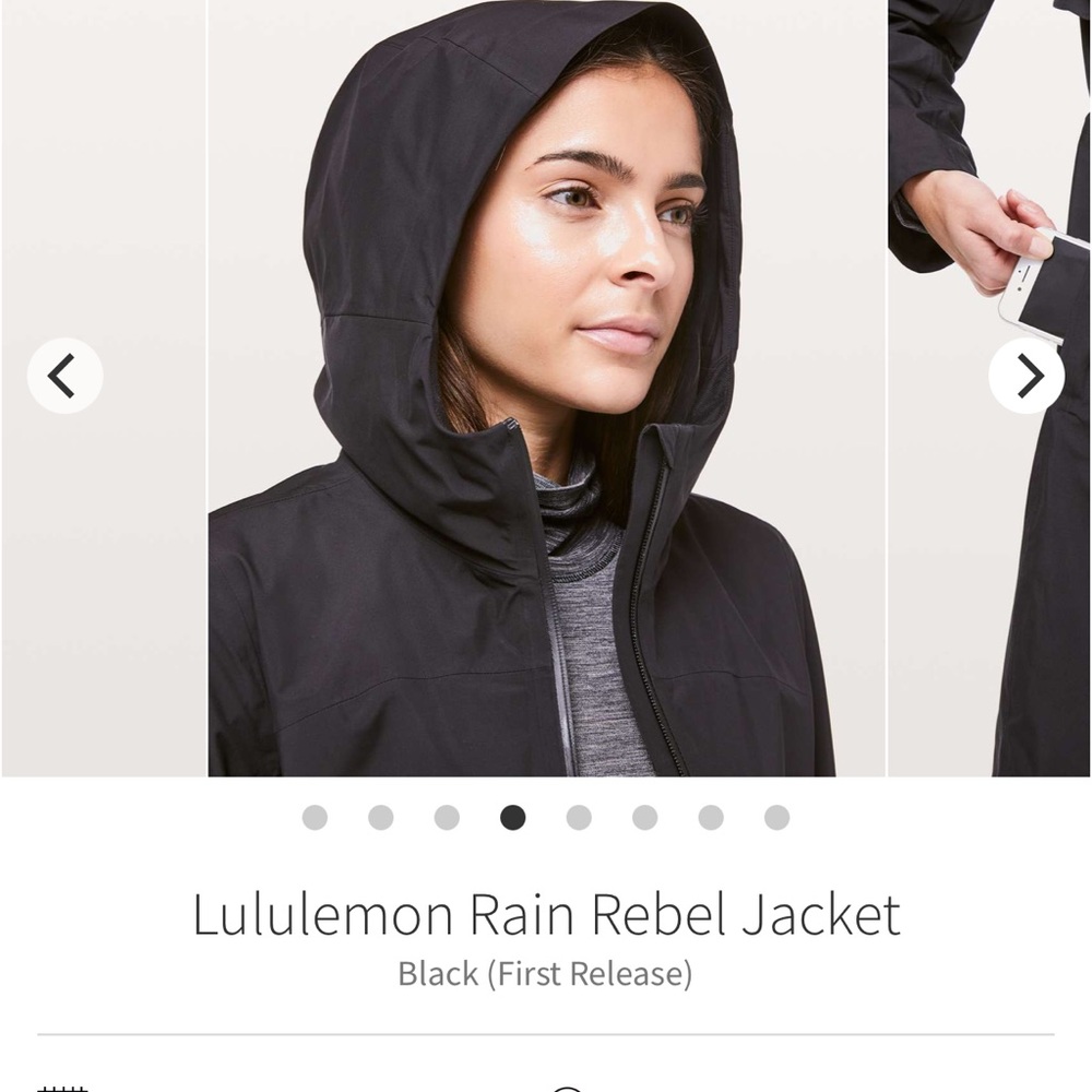 Lululemon Athletica Black Rain Rebel Jacket Coat